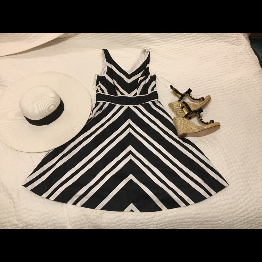 White House Black Market A-Line Striped Dress.